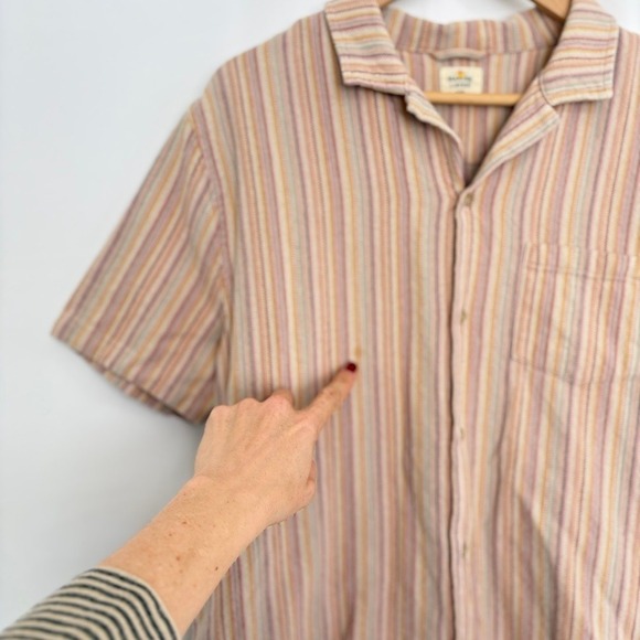 Marine Layer Caleb Resort Shirt Striped Short Sleeve Camp Shirt Size Large - Picture 5 of 9
